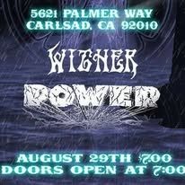 Flyer for Witner and POWER at Arcana Brewing, 5621 Palmer Way, Carlsbad, August 29