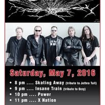 Flyer for Saturday May 7, 2016: Skating Away, Insane Train, POWER at 10 p.m., X Nation